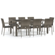 Bowery Hill PE Rattan Large Modular Garden Dining Set in Gray