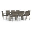 Bowery Hill PE Rattan Large Modular Garden Dining Set in Gray