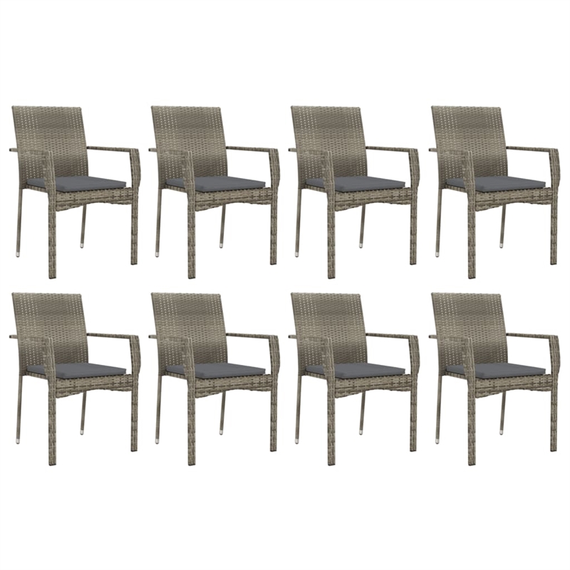 Bowery Hill PE Rattan Large Modular Garden Dining Set in Gray