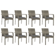 Bowery Hill PE Rattan Large Modular Garden Dining Set in Gray