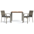 Bowery Hill PE Rattan Medium Modular Garden Dining Set in Gray