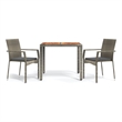 Bowery Hill PE Rattan Medium Modular Garden Dining Set in Gray