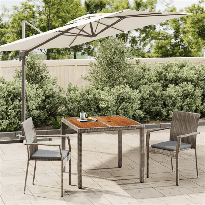 Bowery Hill PE Rattan Medium Modular Garden Dining Set in Gray