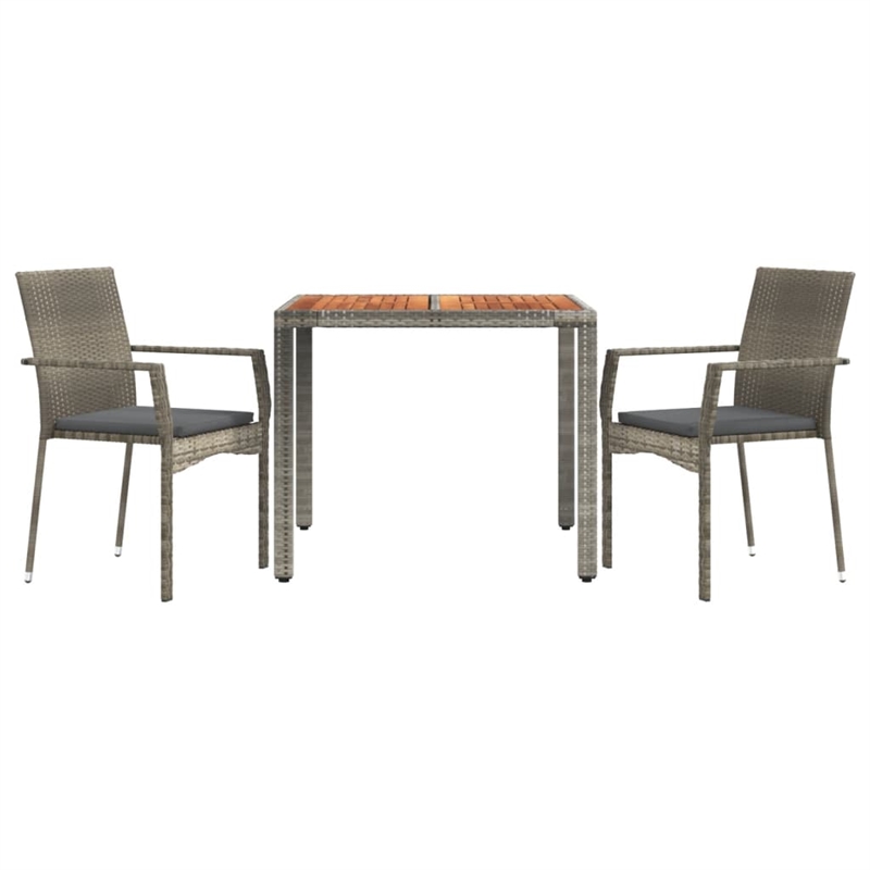 Bowery Hill PE Rattan Medium Modular Garden Dining Set in Gray