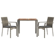 Bowery Hill PE Rattan Medium Modular Garden Dining Set in Gray