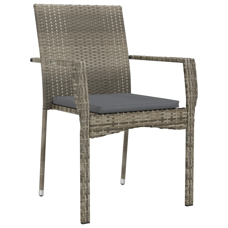 Bowery Hill PE Rattan Medium Modular Garden Dining Set in Gray
