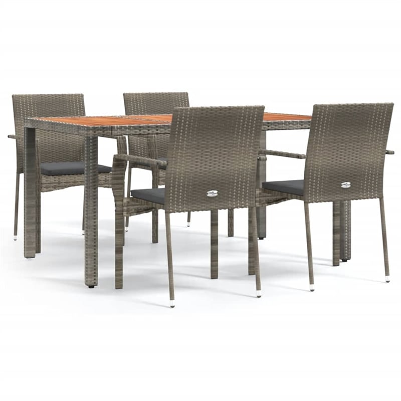 Bowery Hill PE Rattan Medium Modular Garden Dining Set in Gray