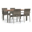 Bowery Hill PE Rattan Medium Modular Garden Dining Set in Gray