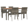 Bowery Hill PE Rattan Medium Modular Garden Dining Set in Gray
