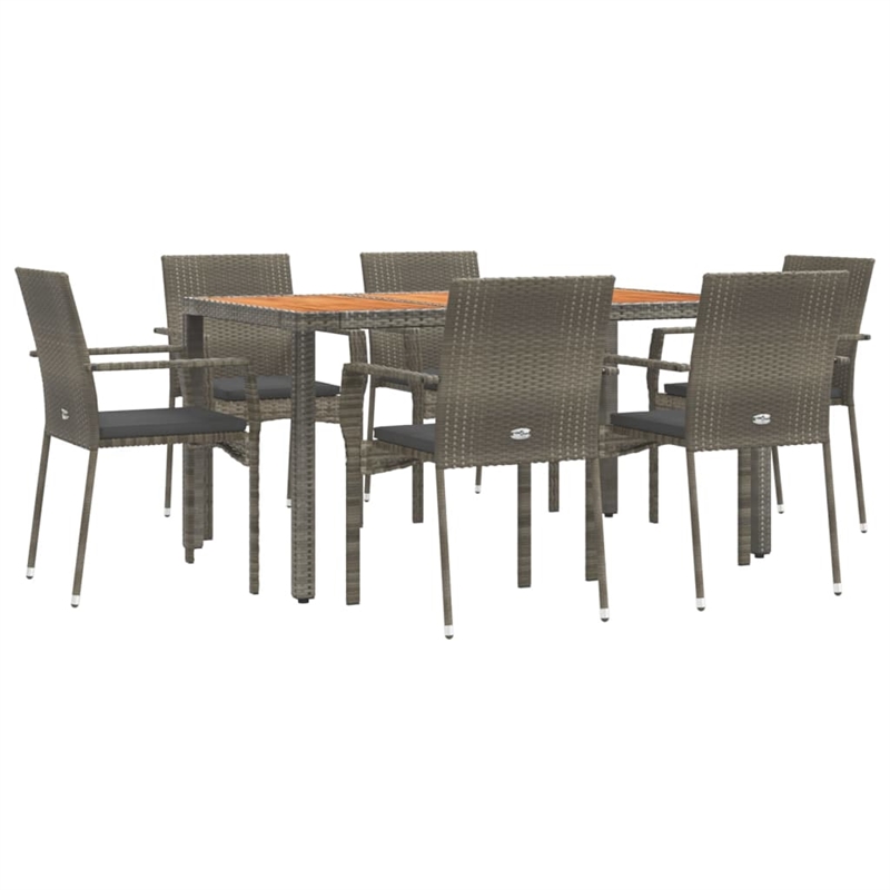 Bowery Hill Contemporary Garden Dining Set in Gray/Dark Gray