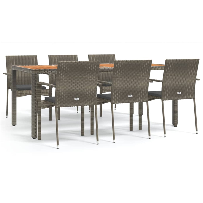 Bowery Hill Contemporary Garden Dining Set in Gray/Dark Gray