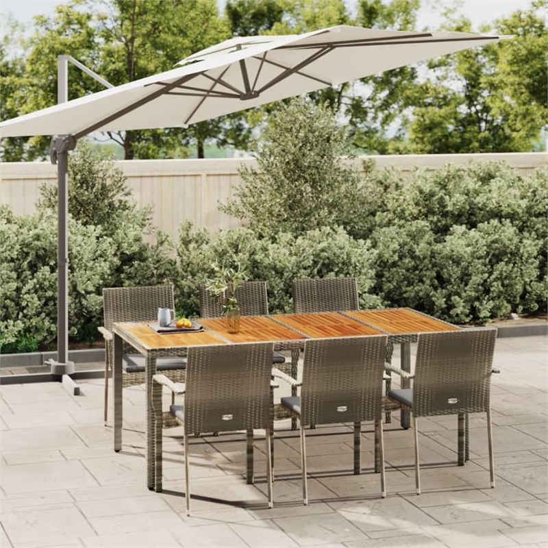 Bowery Hill Contemporary Garden Dining Set in Gray/Dark Gray
