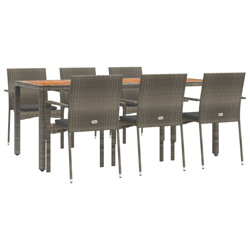 Bowery Hill Contemporary Garden Dining Set in Gray/Dark Gray