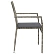 Bowery Hill Contemporary Garden Dining Set in Gray/Dark Gray
