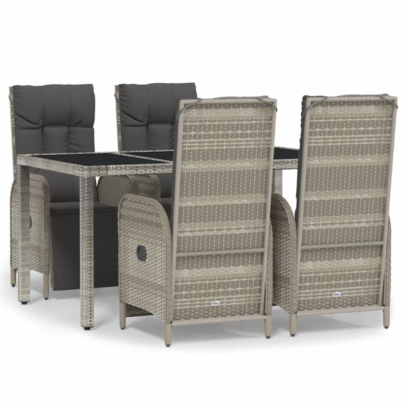 Bowery Hill Contemporary Garden Dining Set in Gray/Dark Gray