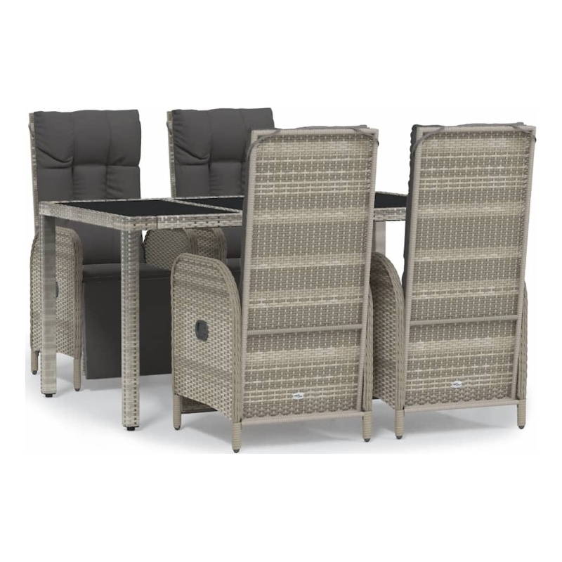 Bowery Hill Contemporary Garden Dining Set in Gray/Dark Gray