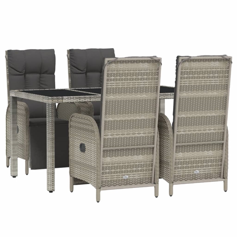 Bowery Hill Contemporary Garden Dining Set in Gray/Dark Gray