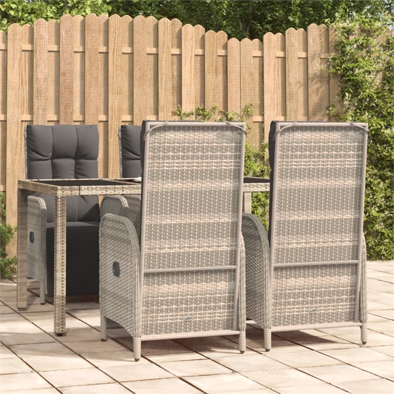 Bowery Hill Contemporary Garden Dining Set in Gray/Dark Gray