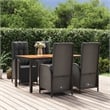 Bowery Hill Contemporary Weather-Resistant Garden Dining Set in Black