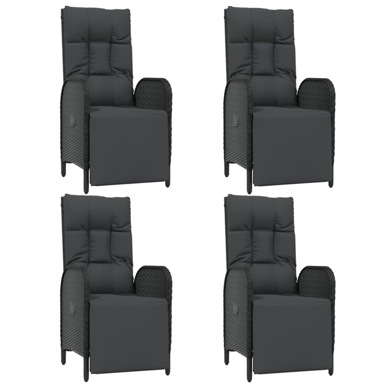 Bowery Hill Contemporary Weather-Resistant Garden Dining Set in Black