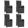 Bowery Hill Contemporary Weather-Resistant Garden Dining Set in Black