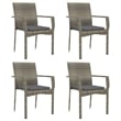 Bowery Hill Contemporary Garden Dining Set in Black and Gray