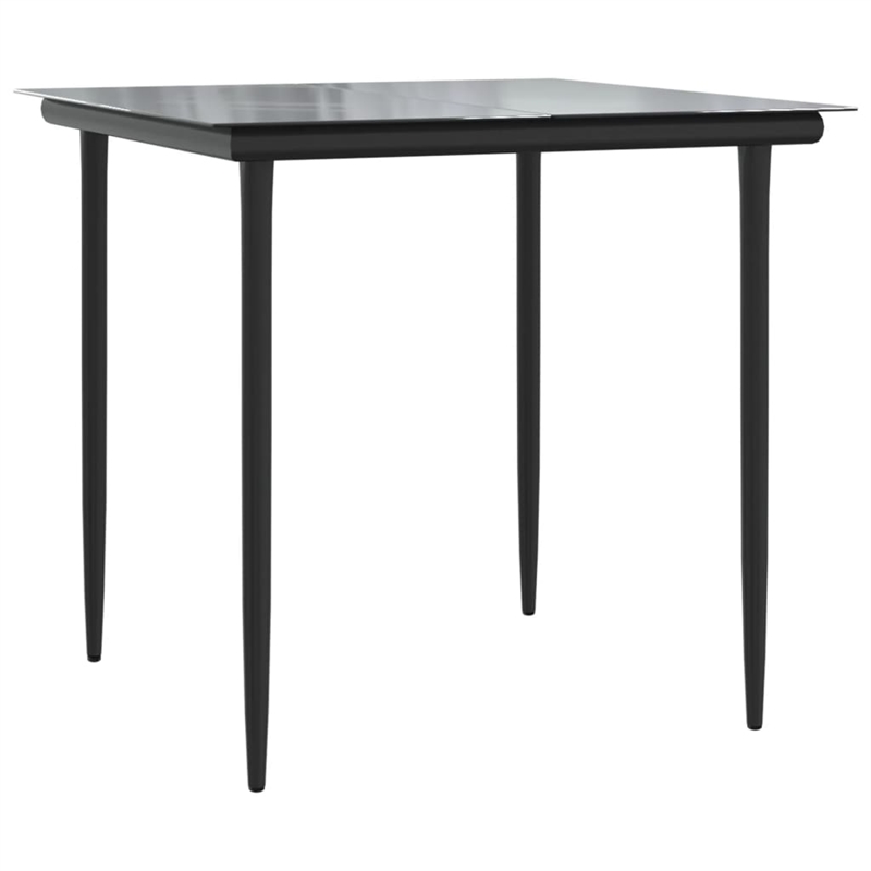 Bowery Hill Contemporary Garden Dining Set in Black and Gray