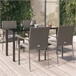 Bowery Hill Contemporary Garden Dining Set in Black and Gray
