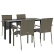 Bowery Hill Contemporary Garden Dining Set in Black and Gray
