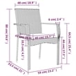 Bowery Hill Contemporary Garden Dining Set in Black and Gray