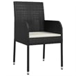 Bowery Hill Contemporary Weather-Resistant Garden Dining Set in Black