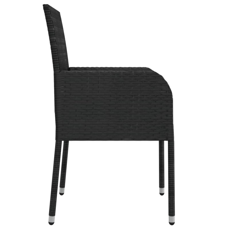 Bowery Hill Contemporary Weather-Resistant Garden Dining Set in Black