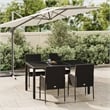 Bowery Hill Contemporary Weather-Resistant Garden Dining Set in Black