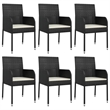 Bowery Hill Contemporary Garden Dining Set in Black/Cream White