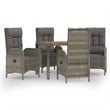 Bowery Hill Contemporary Powder-Coated 5 Piece Garden Dining Set in Gray