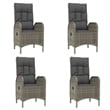 Bowery Hill Contemporary Powder-Coated 5 Piece Garden Dining Set in Gray