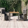 Bowery Hill Contemporary Weather-Resistant 3 Piece Garden Dining Set in Gray