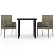 Bowery Hill Contemporary Garden Dining Set in Black and Gray