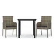 Bowery Hill Contemporary Garden Dining Set in Black and Gray