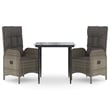 Bowery Hill Contemporary Poly Rattan Garden Dining Set in Black/Gray