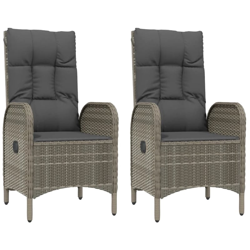 Bowery Hill Contemporary Poly Rattan Garden Dining Set in Black/Gray