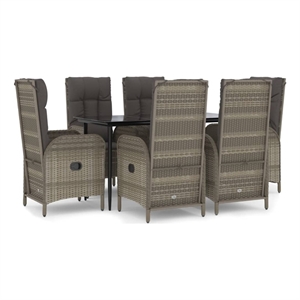 Bowery Hill Contemporary Garden Dining Set in Black and Gray