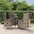 Bowery Hill Contemporary Garden Dining Set in Black and Gray