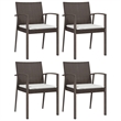 Bowery Hill Contemporary Weather-Resistant 5-piece Garden Dining Set in Brown