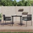 Bowery Hill Contemporary Garden Dining Set in Black/Light Gray