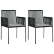 Bowery Hill Contemporary Garden Dining Set in Black/Light Gray