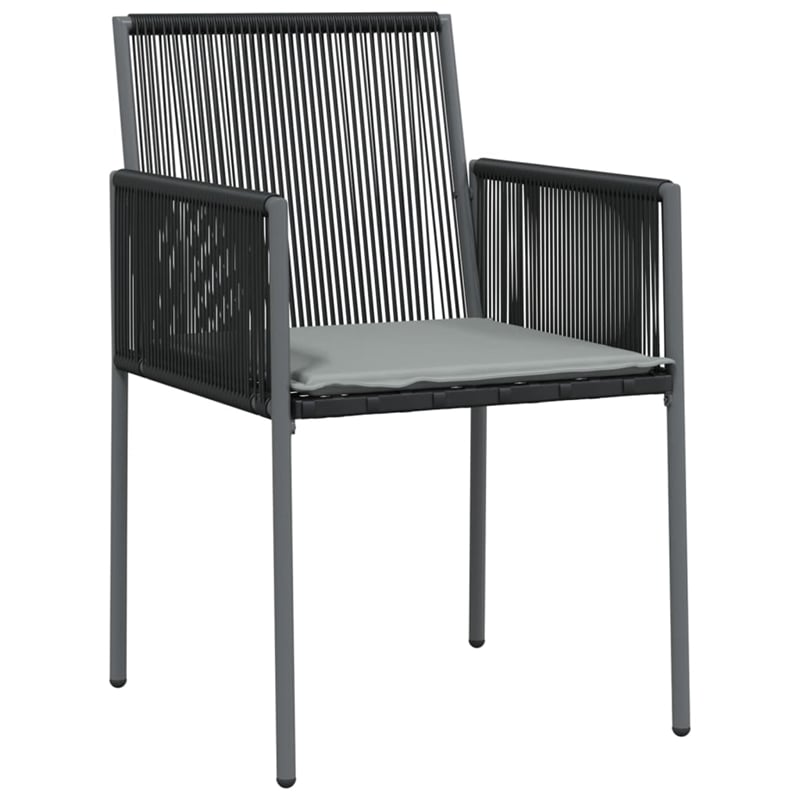 Bowery Hill Contemporary Garden Dining Set in Black/Light Gray