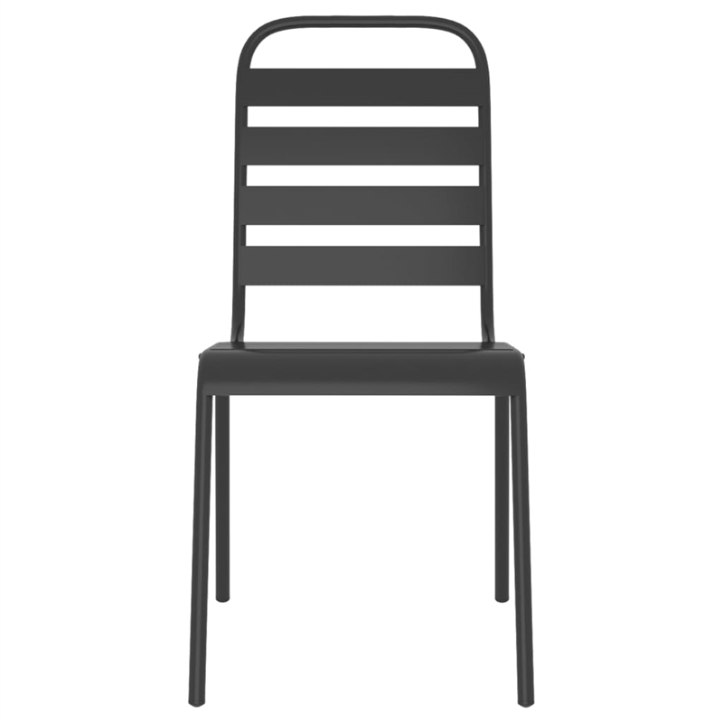 Bowery Hill Powder-Coated Steel Large Stackable Garden Dining Set - Gray