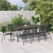 Bowery Hill Powder-Coated Steel Large Stackable Garden Dining Set - Gray