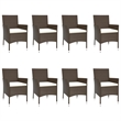 Bowery Hill Contemporary Weather-Resistant 9 Piece Patio Dining Set in Brown